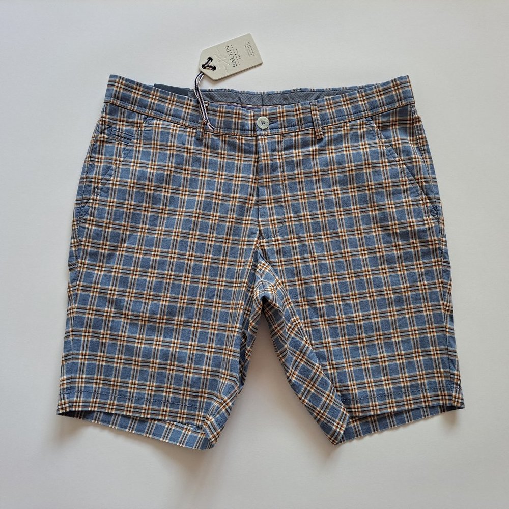 NWT Ballin Men's Cotton Blue Orange Shorts Size w 32